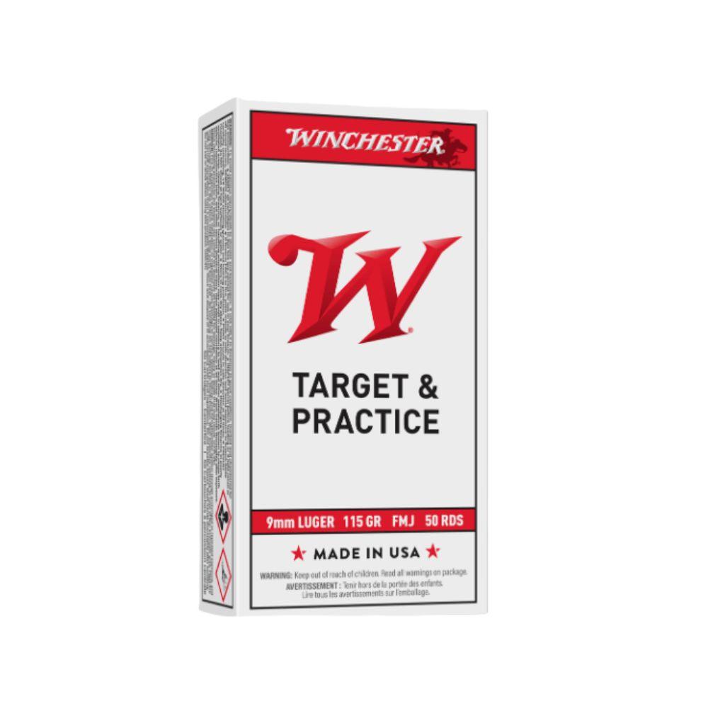 WINCHESTER 9MM TARGET & PRACTICE 115GR FMJ 50PK