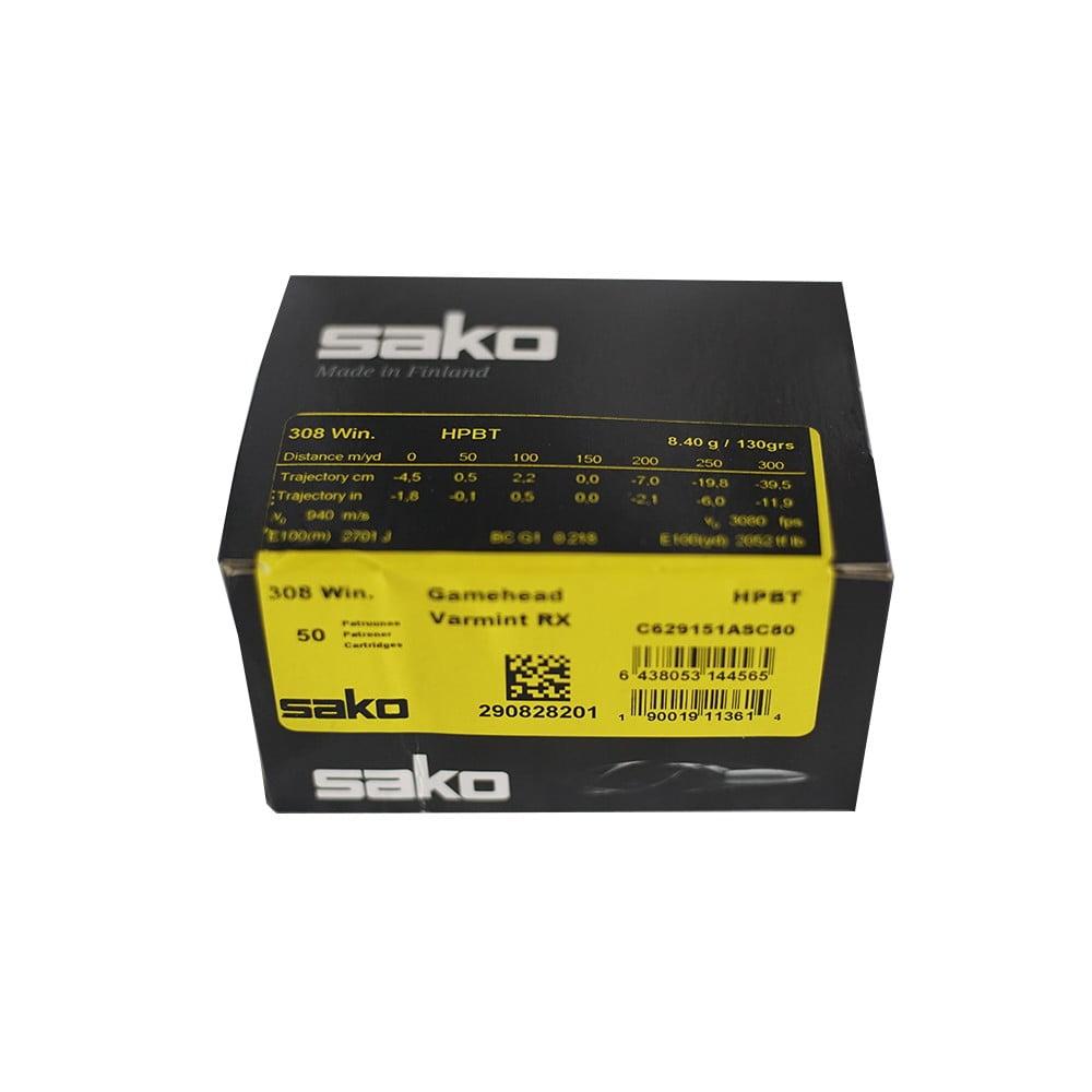 SAKO 308WIN GAMEHEAD VARMINT RX 130GR HPBT 50PK