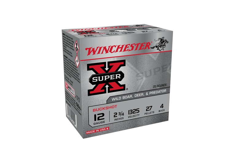 WINCHESTER SUPER X BUCKSHOT 12GA 4 BUCK 2 3/4 - 27P 25PK