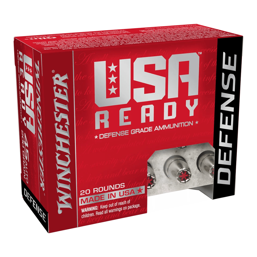 WINCHESTER USA READY DEFENSE 45 AUTO 200GR HEX-VENT HP 20PK