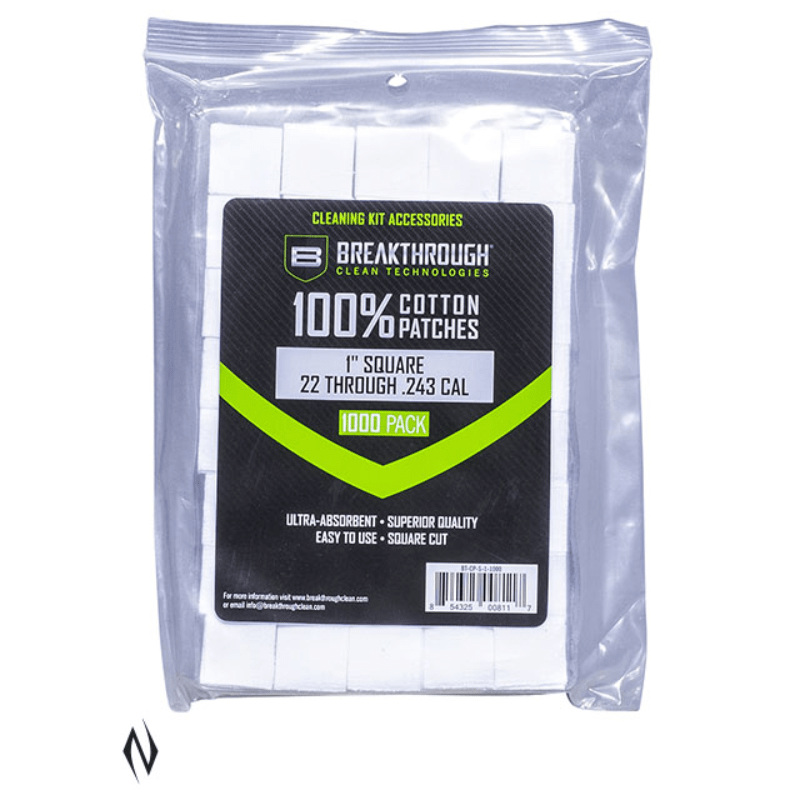 BREAKTHROUGH COTTON PATCHES 1" .22-243 1000PK