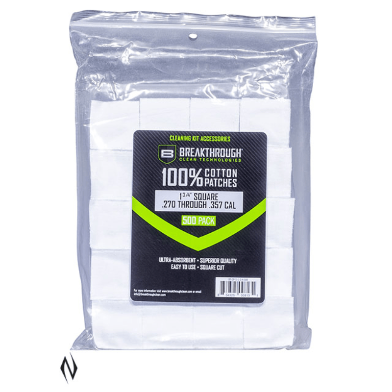 BREAKTHROUGH COTTON PATCHES 1.75" .270 - .357 500PK