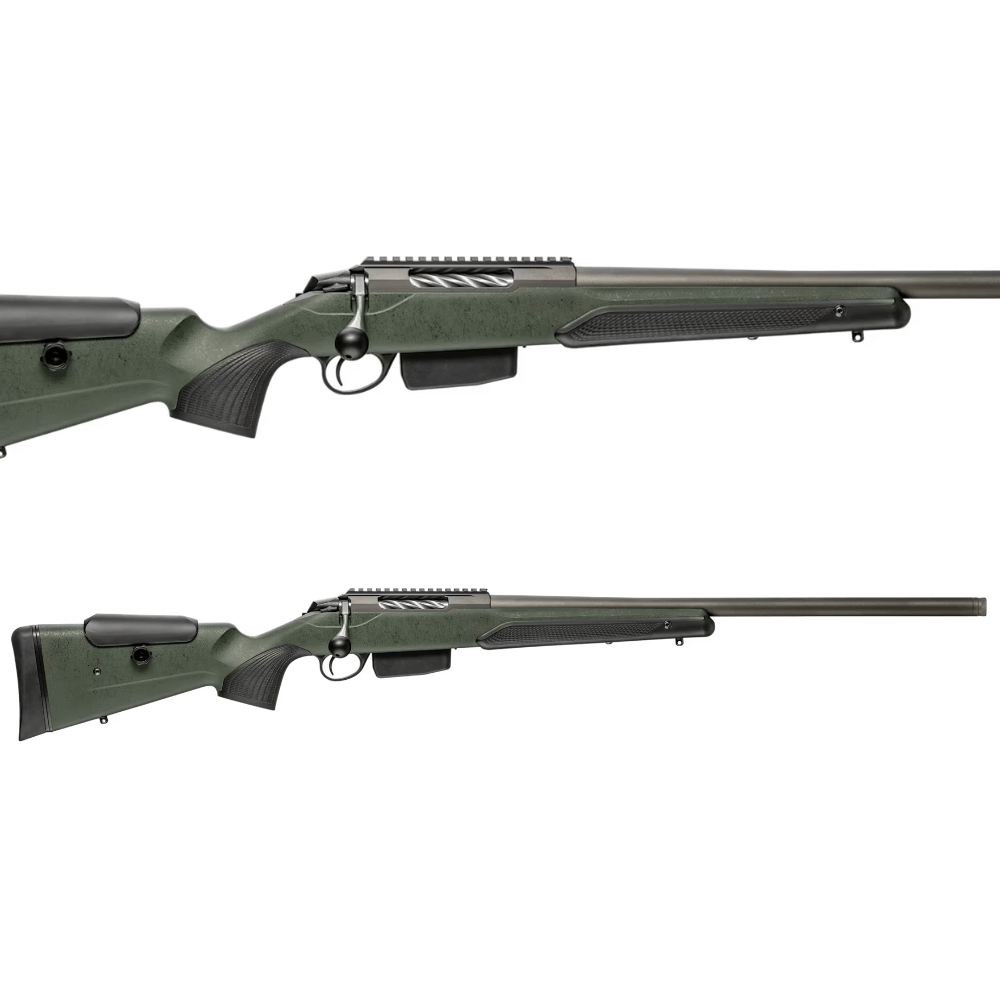 TIKKA T3X SUPER VARMINT 223REM 1:8" GREY CERAKOTE GREEN STOCK 23.7"
