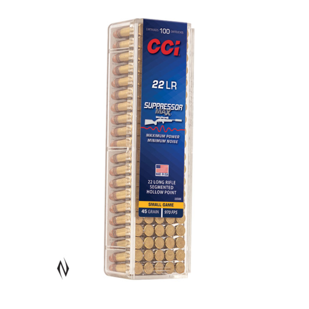 CCI 22LR SUPPRESSOR MAX 45GR SEGMENTED HP 970FPS 100PK