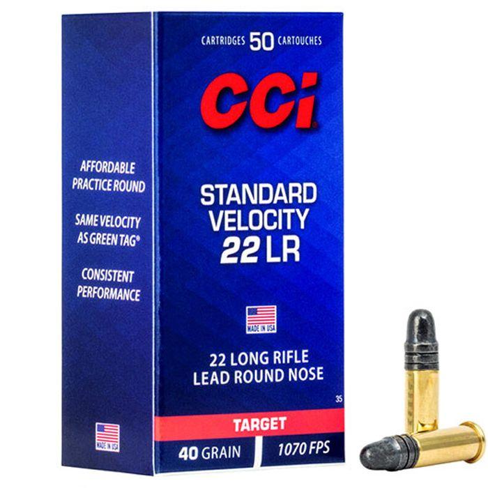 CCI 22LR STD VELOCITY 40GR SOLID 500 CTN